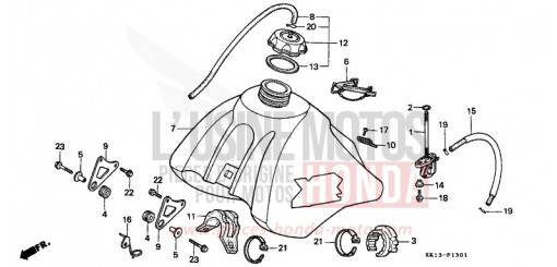 RESERVOIR A CARBURANT (XR250RG/RH/RJ/RK/RL/RM) XR250RM de 1991